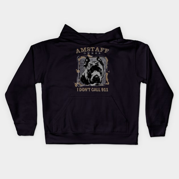 American Staffordshire Terrier - Amstaff Kids Hoodie by Nartissima